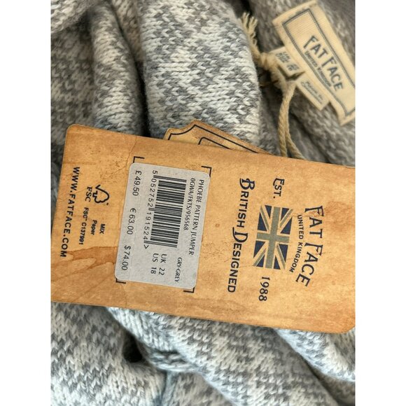 Fatface Women's Grey Geometric Patterned Cowl Neck Blouse Size 18 Oversized - Picture 4 of 8